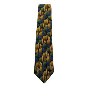 Jerry Garcia Abstract Pattern Green 100% Silk Necktie